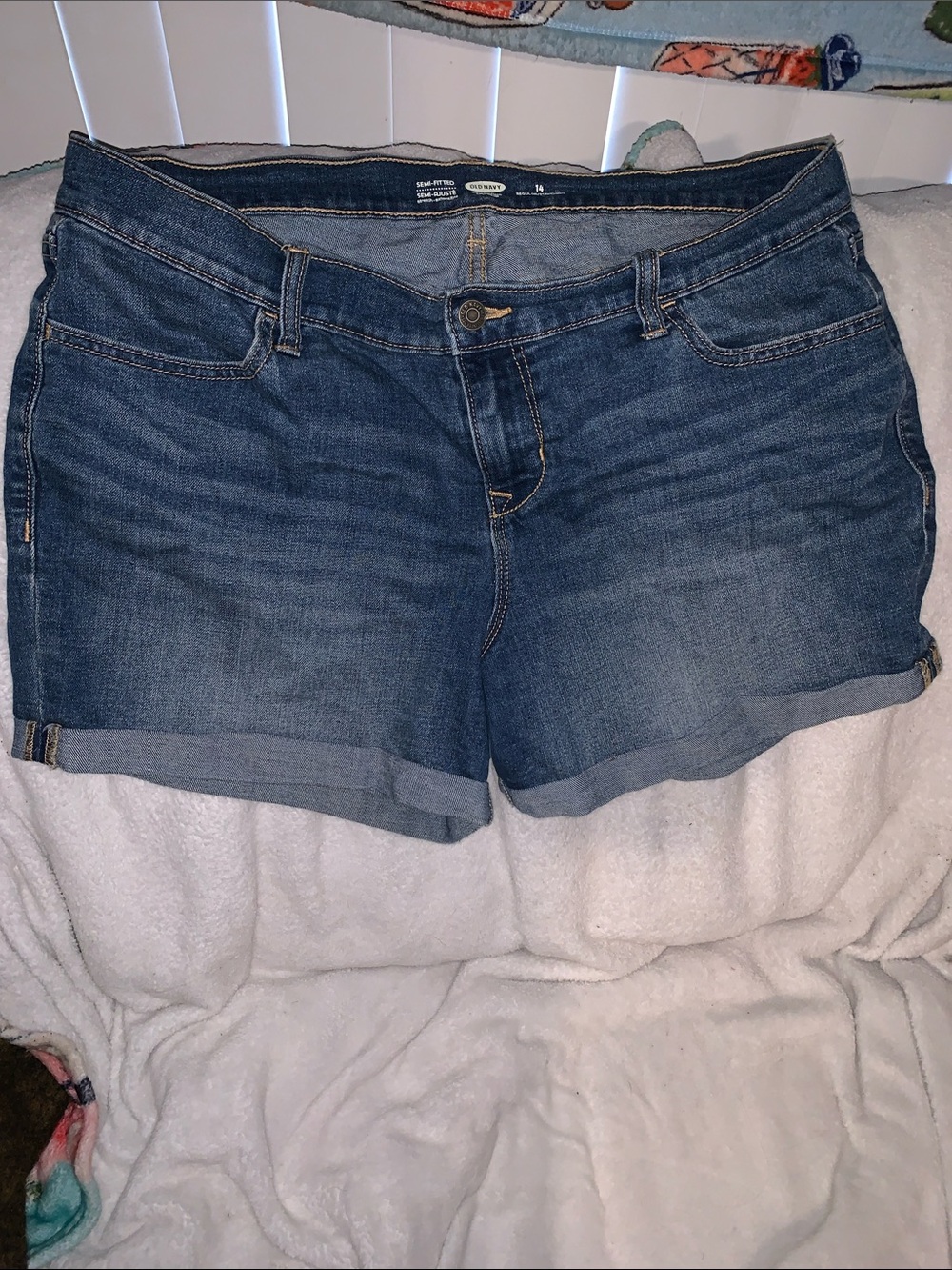 Old Navy Blue Rolled-Hem Denim Shorts